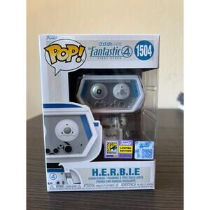 OFFICIAL SDCC STICKER H.E.R.B.I.E. Fantastic 4 Funko Pop Bobblehead #1504 Marvel